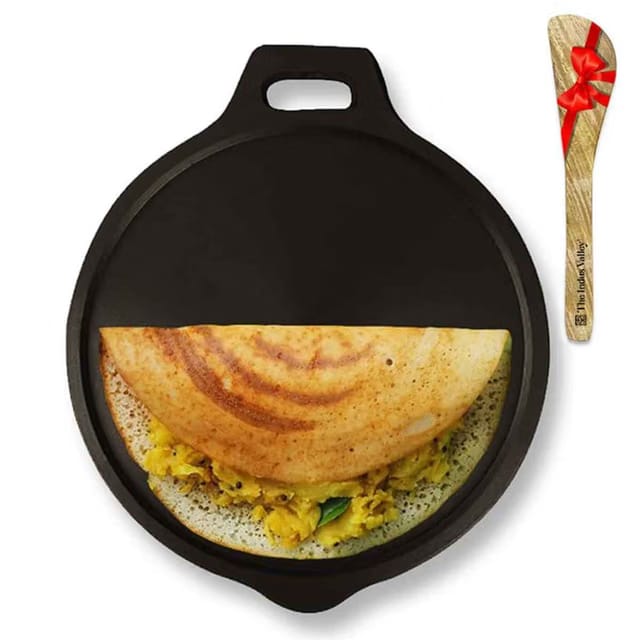 Super Smooth Cast Iron Tawa With Free Wooden Spatula