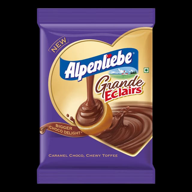 Alpenliebe Eclairs Grande Caramel Choco Chewy Toffee Pouch