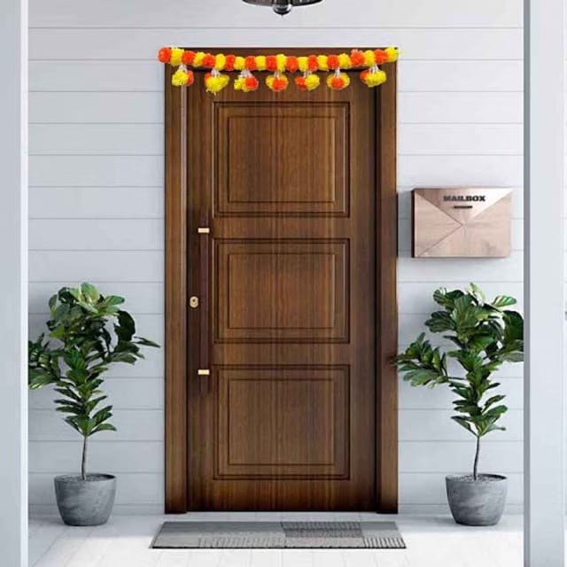 Traditional Marigold Flower Design Toran For Door