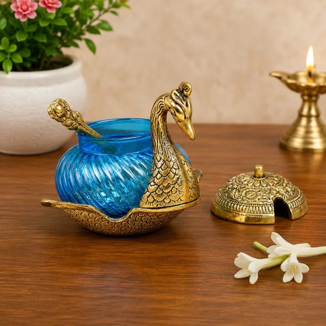 Aluminium Container Mukhwas Dining Box, Mouth Freshener Storage For Gift Home kitchen Peacock shape, Mukhwas Box
