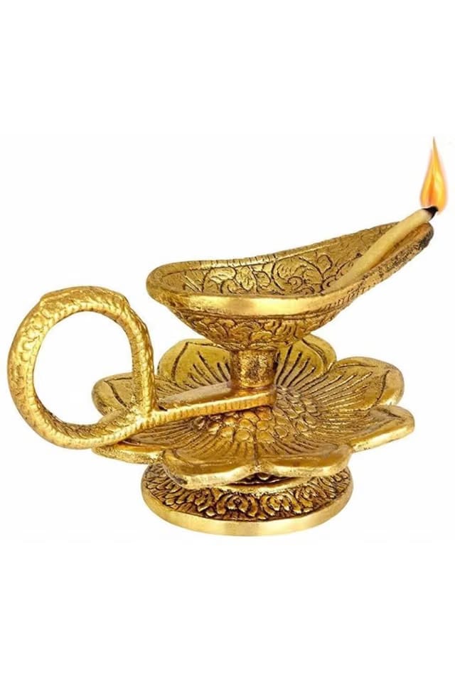 Metal Chirag Diya for Pooja, Home and Office Use Decorative Showpiece Aluminium Table Diya (Height: 3 inch)
