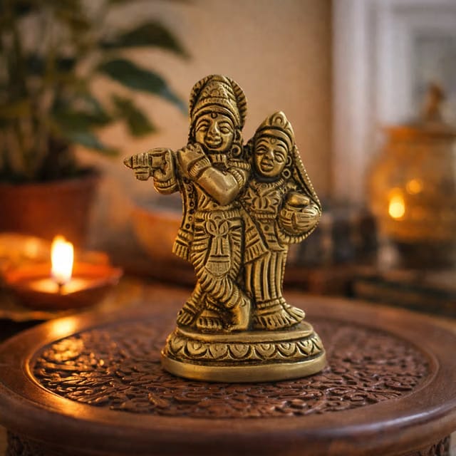 Pure Brass Handcrafted Radha Krishna miniature