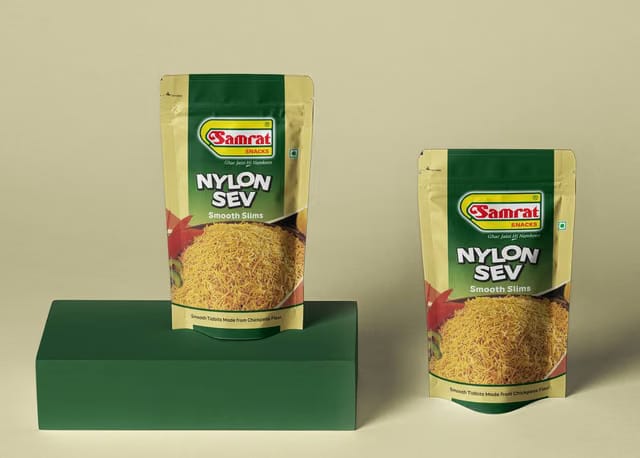 Samrat Nylon Sev Bhujia Smooth Slims Namkeen Crispy Perfection for Indian Chat Snacks Nylon Sev