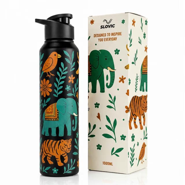 1 L Incredible India Stainless Steel Sipper Water Bottle