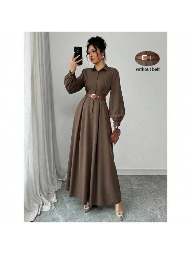 Women's Plus Size Gathered A-Line Dress