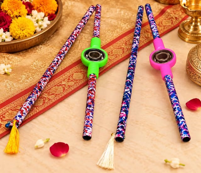Printed Bering Dandiya Pairs Dandiya Sticks for Dance