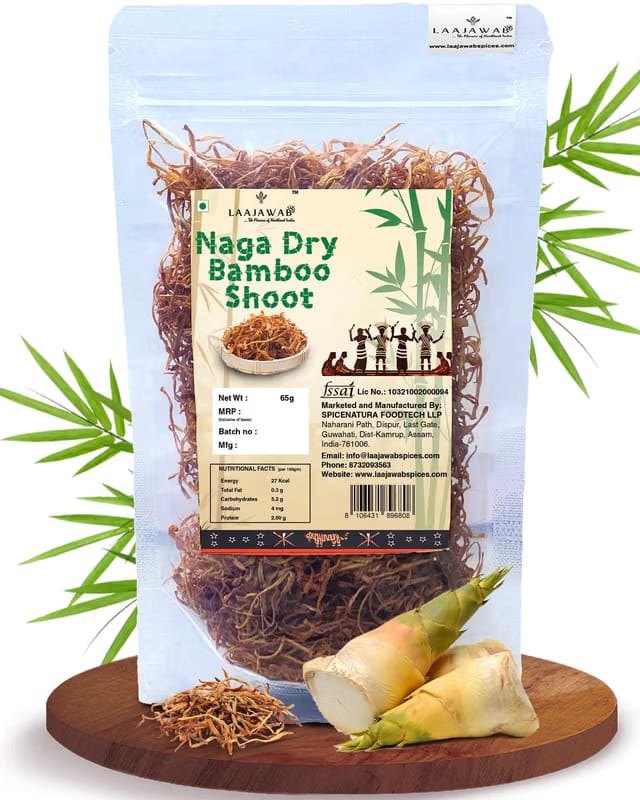 Laajawab Naga Dry Bamboo Shoot with Authentic Dried Bamboo Shoots from Nagaland; use in Pork