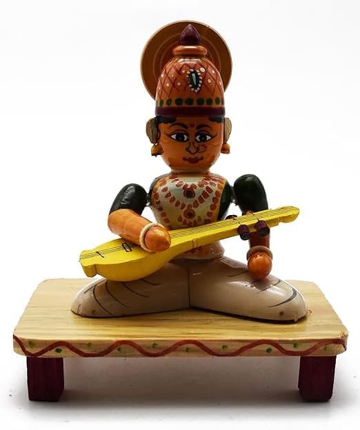 Wooden Saraswathi Devi Doll