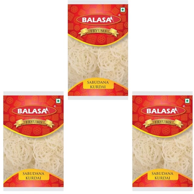 Balasa Sabudana Kurdai Pack of 3 Pcs Each
