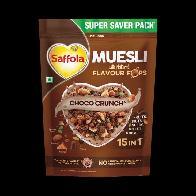 Saffola Muesli Choco Crunch with Flavour Pops
