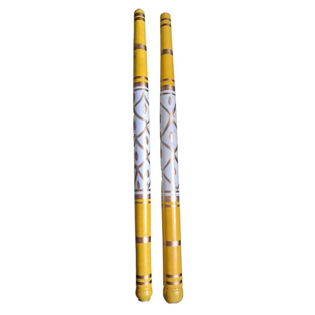 AANIJ® Sankheda Wooden Traditional Printed Wooden Dandiya Sticks for Navratri Garba Dance Stick Multicolor for Garba