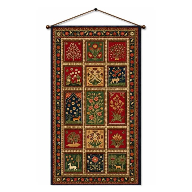Adorvue Vintage Floral Tapestry Wall Hanging for Living Room & Bedroom