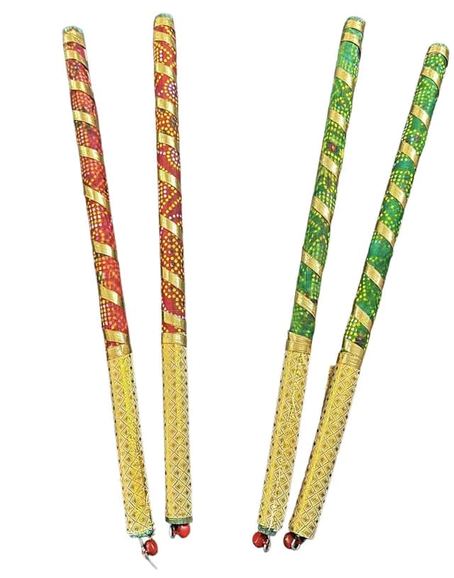 Bandhani Wooden Dandiya Sticks Set