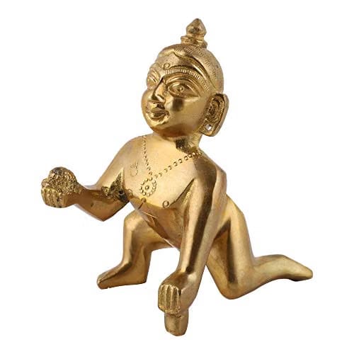 UAPAN Brass Laddu Gopal Idol Baby Laddoo Krishna murti (6CM_1 No Size), Idol