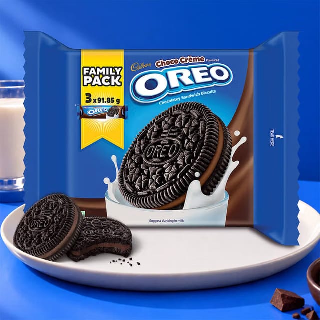 Cadbury Oreo Chocolate Flavour Crème Sandwich Biscuit Family Pack