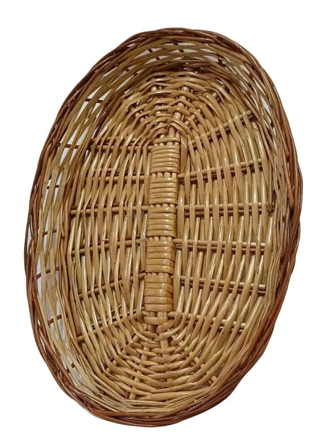INDIANA CRAFTS Cane Bamboo Multipurpose Handmade Eco Friendly Basket Natural Brown Color
