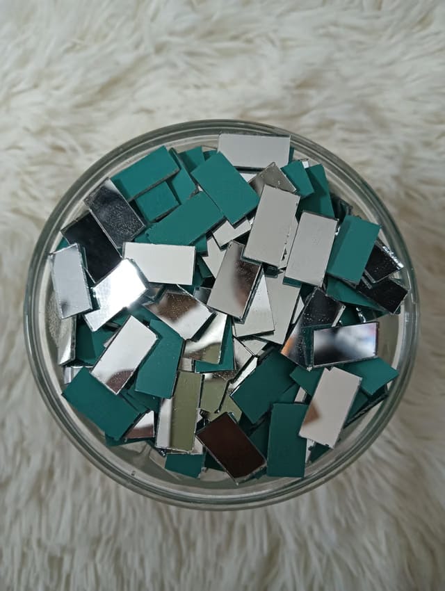 Rectangle Shape Mirror Medium Size 110 Pcs, Ideal for Fabric Art, Mud Art, Lippan Art, Mandala Art