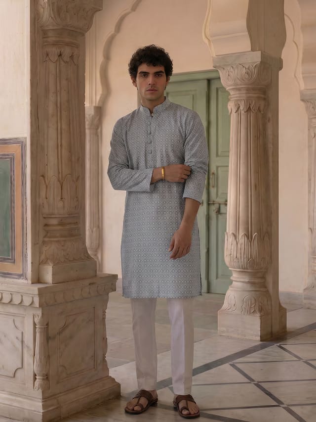 Anouk Floral Embroidered Straight Kurta