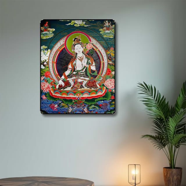 Livin'luxe Divine White Tara Buddhist Thangka Art Print