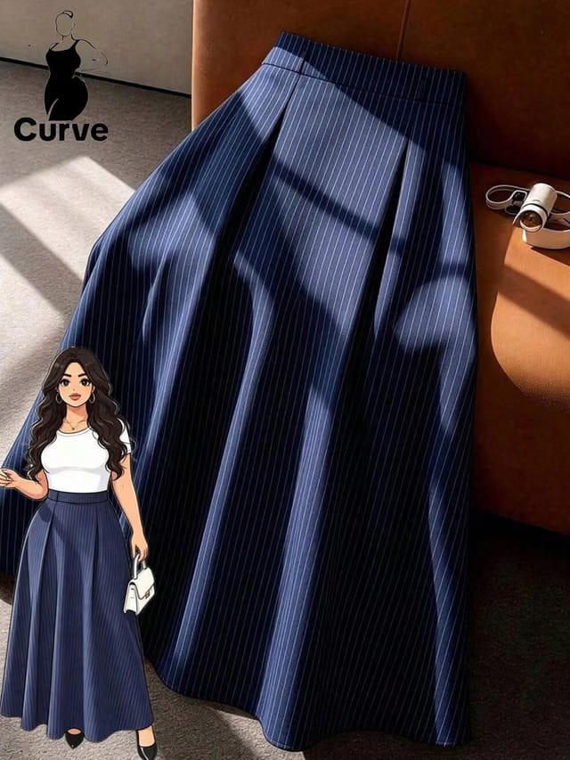 Women's Plus Size Elastic A-Line Skirt
