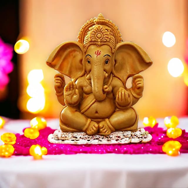 Handcrafted Ganesha Beautiful Lord Ganesha Idol Figurine Showpiece Sculpture Hindu Polyresin Car Dashboard