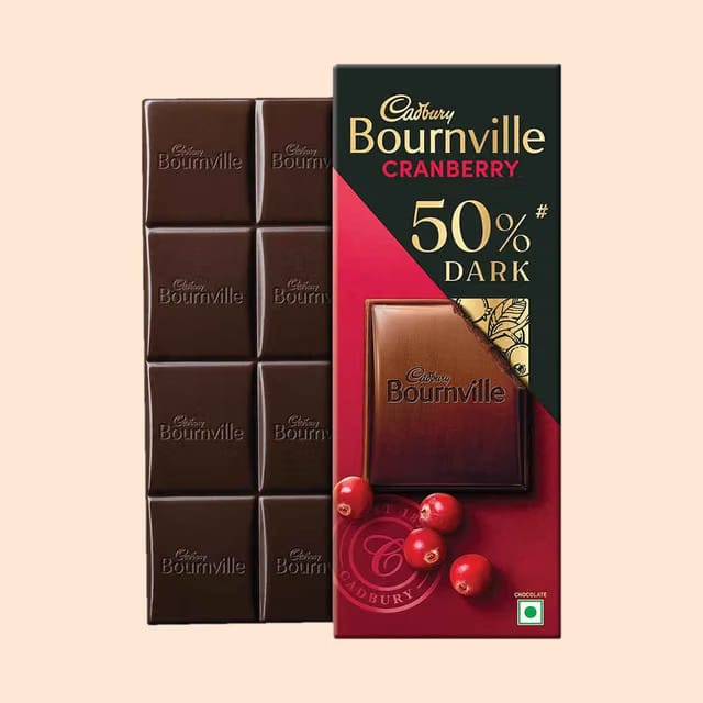 Cadbury Bournville Cranberry 50% Dark Chocolate Bar