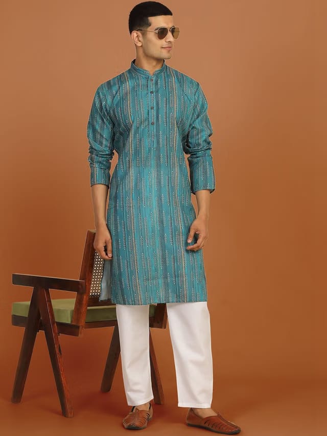 Anouk Mirage Men Ethnic Motifs Printed Regular Kurta with Pyjamas