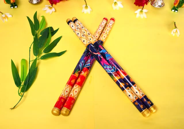 Premium Hardwood Raja Rani Dandiya Sticks
