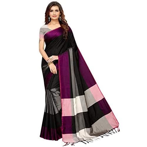 Banarasi Women's Soft Silk Uppada Pattu Colorblock Multicolor Lightweight Saree With Unstitched Blouse Piece|silk saree