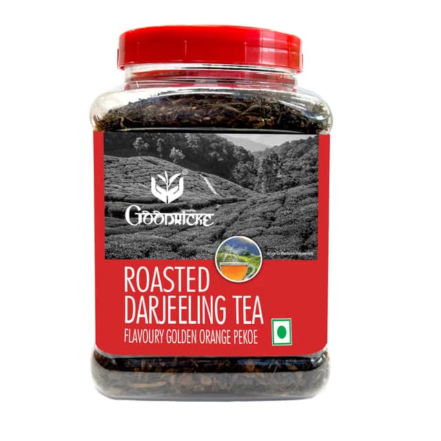 Goodricke Roasted Darjeeling Black Tea 250g Jar - Loose Long Leaf with Balanced Smoky Note and Rich Malty Taste