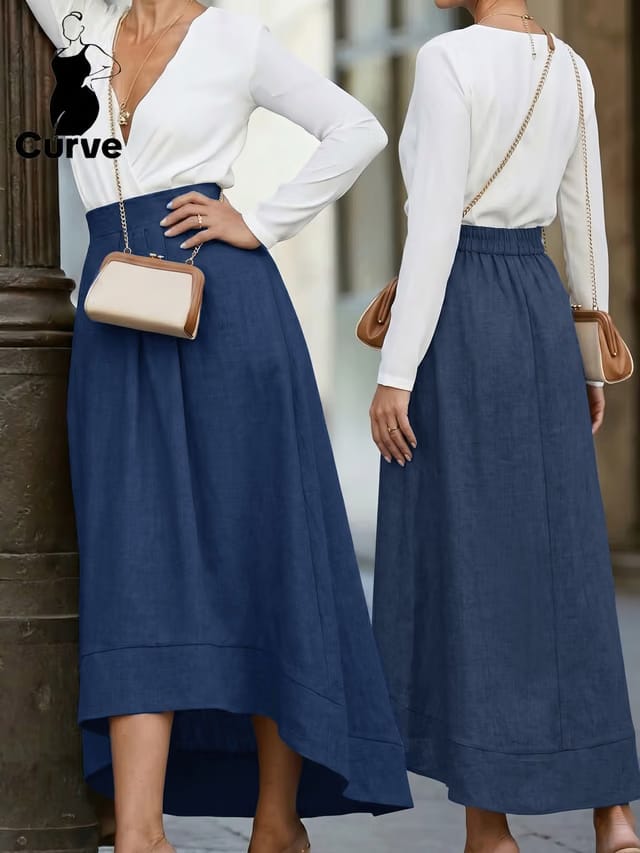 Women's Plus Size Pleated A-Line Skirt