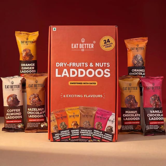 Eat Better Co - Assorted Dry Fruit Laddoos - 6 Flavours - Healthy Snacks