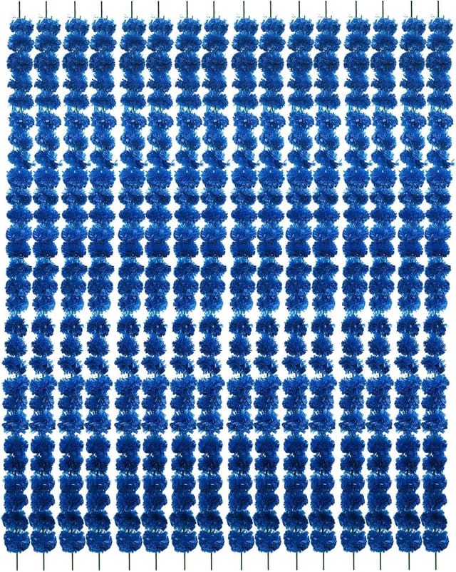 Genda Ladi Artificial Flower Garland Blue Color Set of 10