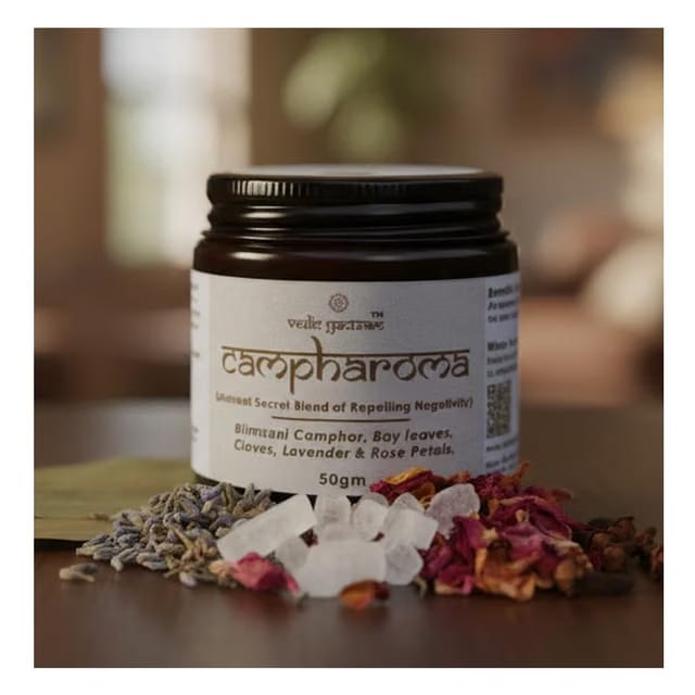 Campharoma - Bhimseni Camphor Blend with Rose, Lavender, Clove & Bay Leaves