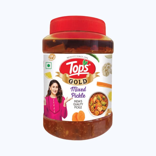 Tops Gold Mixed Pickle Jar