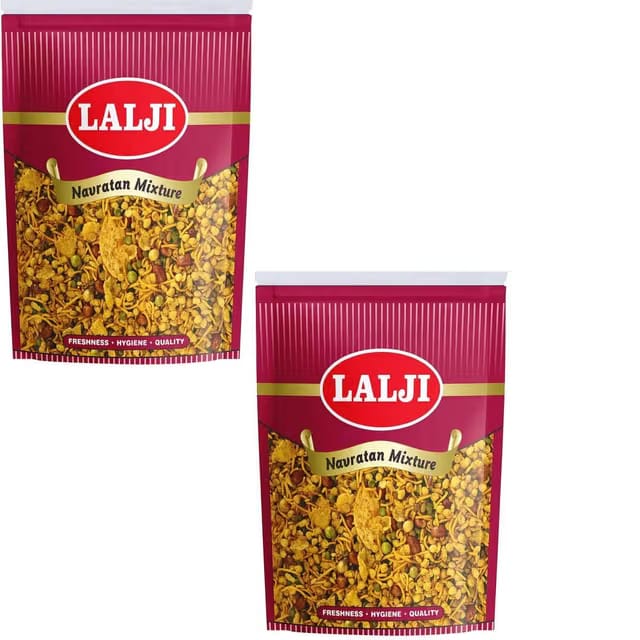 lalji Navratan mixture 800Gm Bikaneri Namkeen Crispy Healthy Snack Mixture