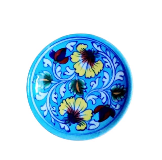 Jaipur Blue Pottery Decorative Wall Hanging Handmade Plate (12 cm x 12 cm x 3 cm)(PLATE-CF-P31)