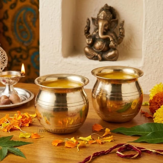 Brass Kalash Set of 4, 2.5 Inch