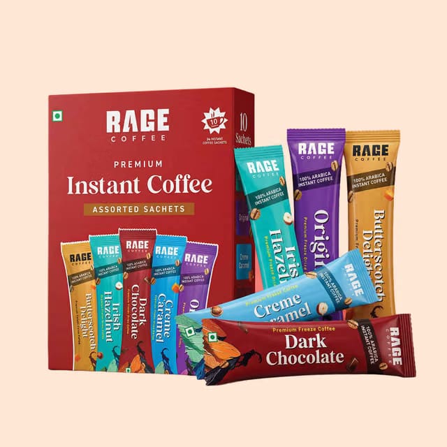Rage Coffee Assorted Freeze Dried Instant Coffee Sachets