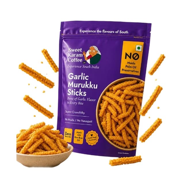 Sweet Karam Coffee Garlic Murukku Chakli/Crisp