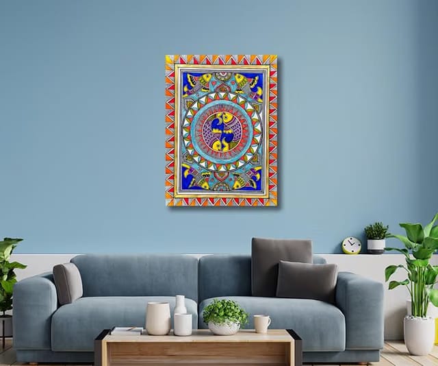 Traditional Canvas Paintings - Rajasthani, Indian, Kalamkari, Madhubani Art for Living Room Wall Décor