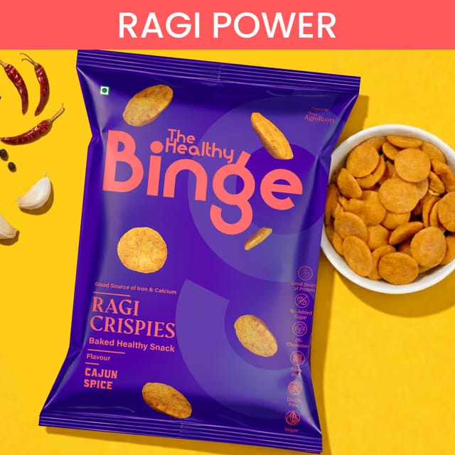 The Healthy Binge Ragi Baked Chips Cajun Spice