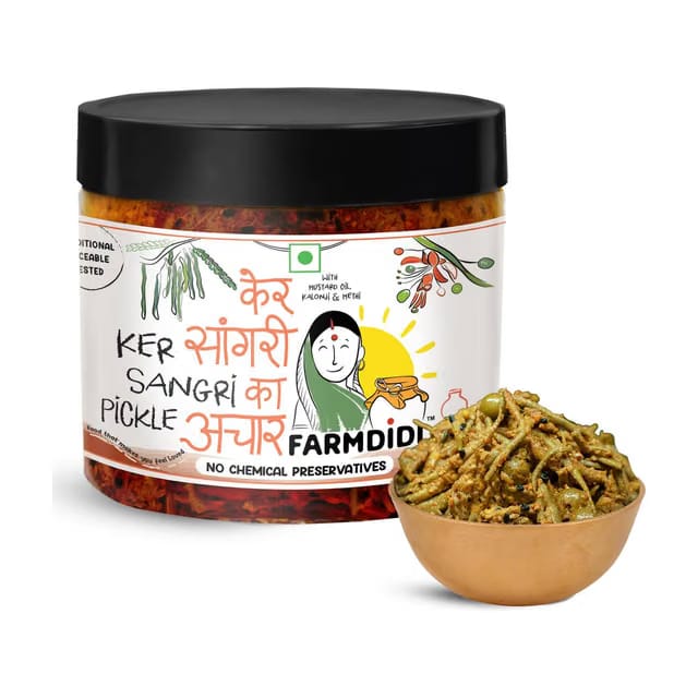 FarmDidi Ker Sangri Pickle 325g|Rajasthani Homemade Achar|Tang&Spicy