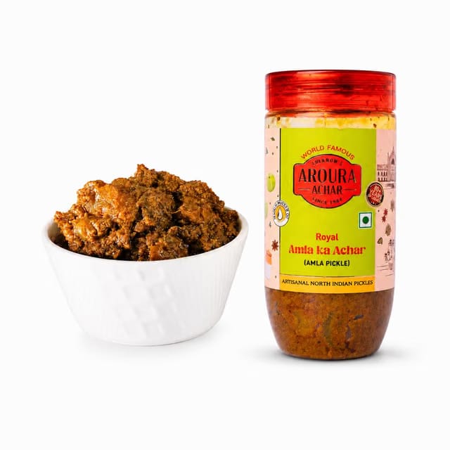 LUCKNOW'S AROURA ACHAR SINCE 1944 Royal Amla Ka Achar Pickle 200g for Home Use Home Made With Love No Artificial Colors