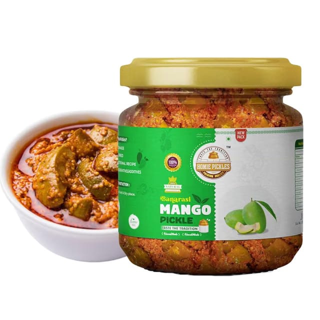 HomiePickles Spicy and Tangy Mango Pickles Homemade Aam Ka Achar in Fresh Mango Pickle
