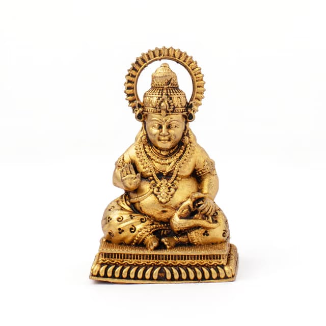 Ashtadhatu Kuber Ji Idol – Spiritual Energy Brass Statue for Puja, Home Temple & Positive Vastu Kuber Ji (Small)