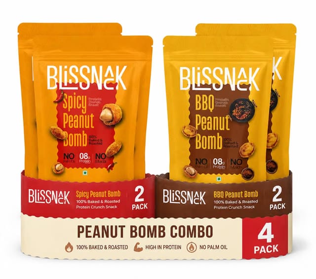 Blissnack Smoky BBQ Peanut Bomb+Spicy Peanut Combo