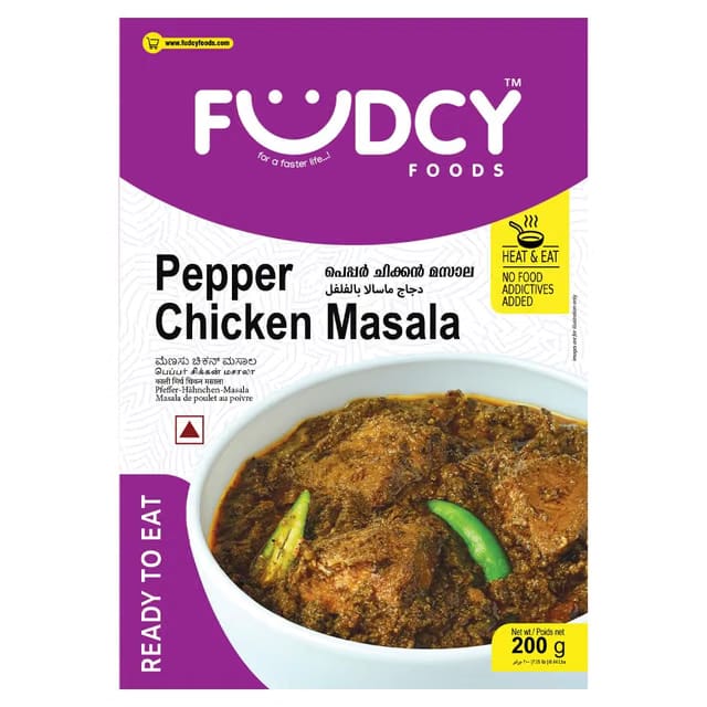 Fudcy Foods Ready to Eat Pepper Chicken Masala