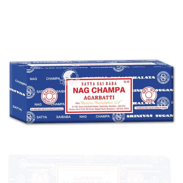 Satya Sai Baba Nag Champa Agarbatti, 250gms Hand Rolled Fine Quality Incense Sticks for Purification, Relaxation
