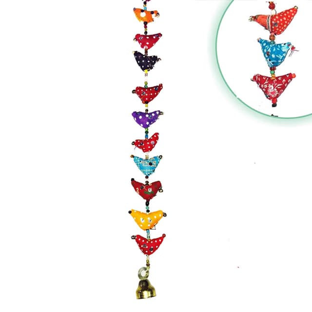 Anupam Traditional Indian Rajasthani Handicrafts Handmade Decorative Bird Wall & Door Hangings with Beads & Brass Bell